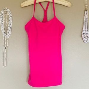 Hot Pink Lululemon Exercise Top Built-in Bra Sz M